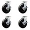 Service Caster 6 Inch Phenolic Swivel Caster Set with Roller Bearings and Brakes SCC SCC-20S620-PHR-TLB-4 - alternate 5